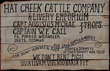 12 x 18 Metal Sign Hat Creek Cattle Company Lonesome Dove