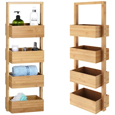 CASARIA® Badregal Regal Bambusregal 88x16x28 cm Standregal Küchenregal Korbregal - Bild 1 von 4