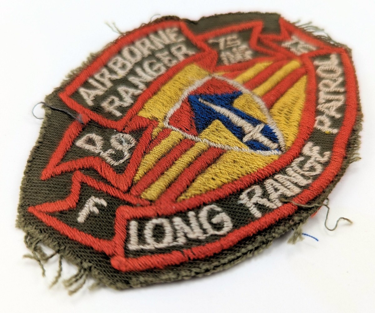 60年代　米軍実物　スクロール　AIR BORNE RANGER パッチ Vietnam War US Military Army Airborne Ranger Long Range Patrol D