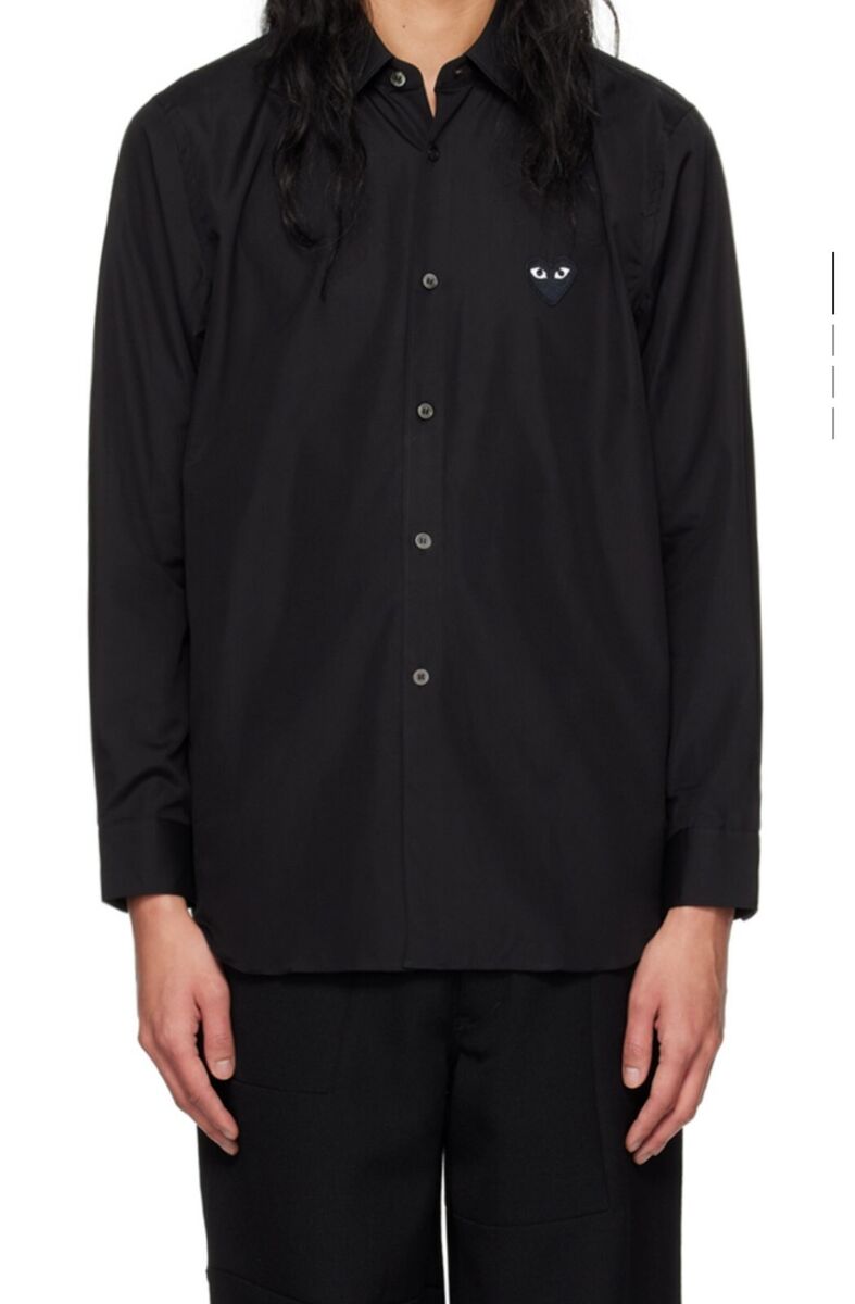COMME des GARCONS PLAY Black Heart Button Down Shirt AZ-B004 COMME des GARCONS PLAY Black Heart Button Down Shirt AZ-B004