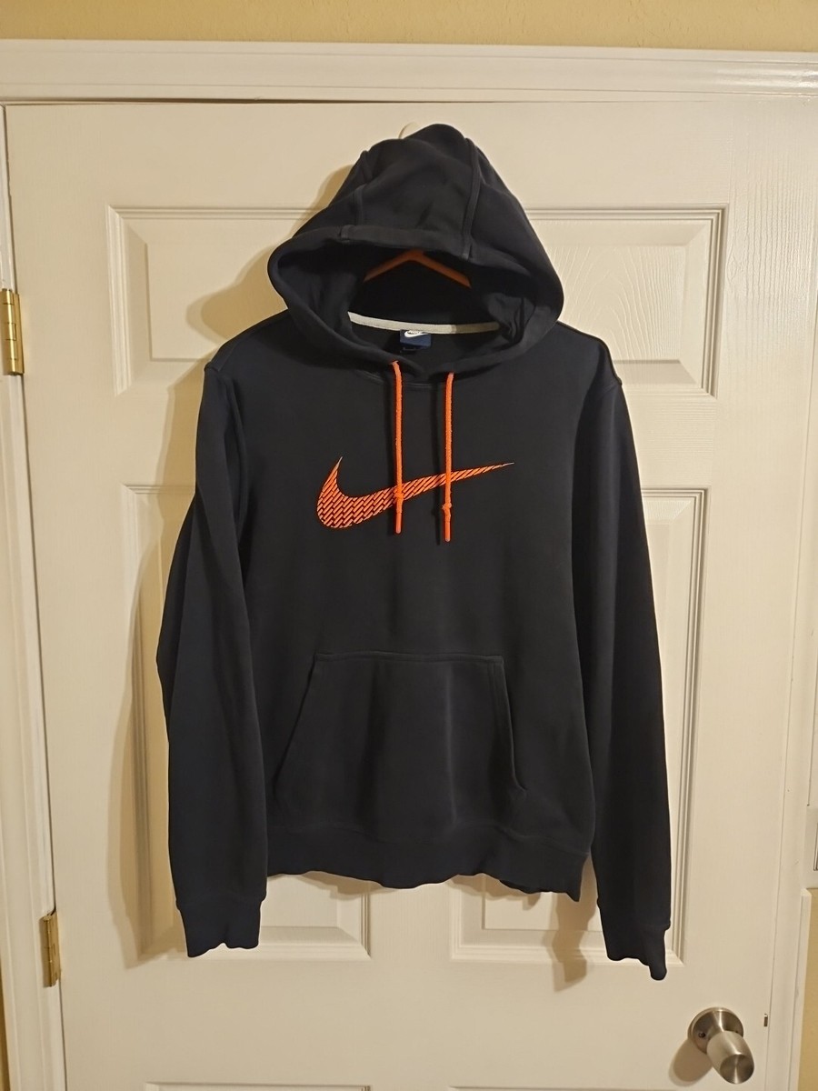 Vintage Nike Hoodie Men's M Medium Blue Tag Center Swoosh Black Orange  Pullover
