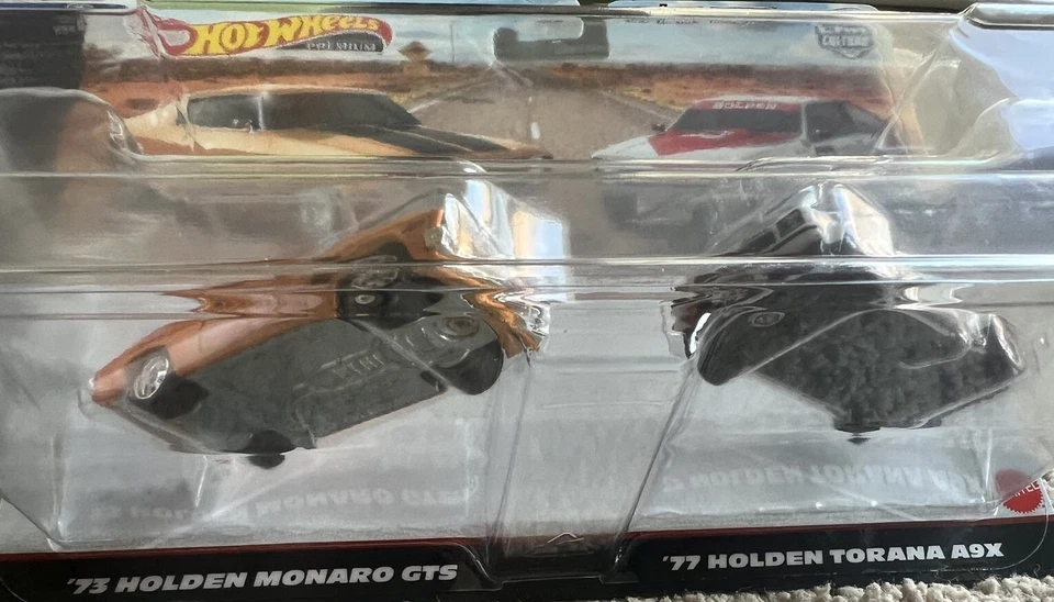 Hot Wheels Premium 73 Holden Monaro naranja y 77 Holden Torana A9X blanco paquete de 2 Foto 2 de 4