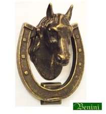 BATTENTE PER PORTA TESTA DI CAVALLO CON BATTUTA h. 150 mm OTTONE INVECCHIATO