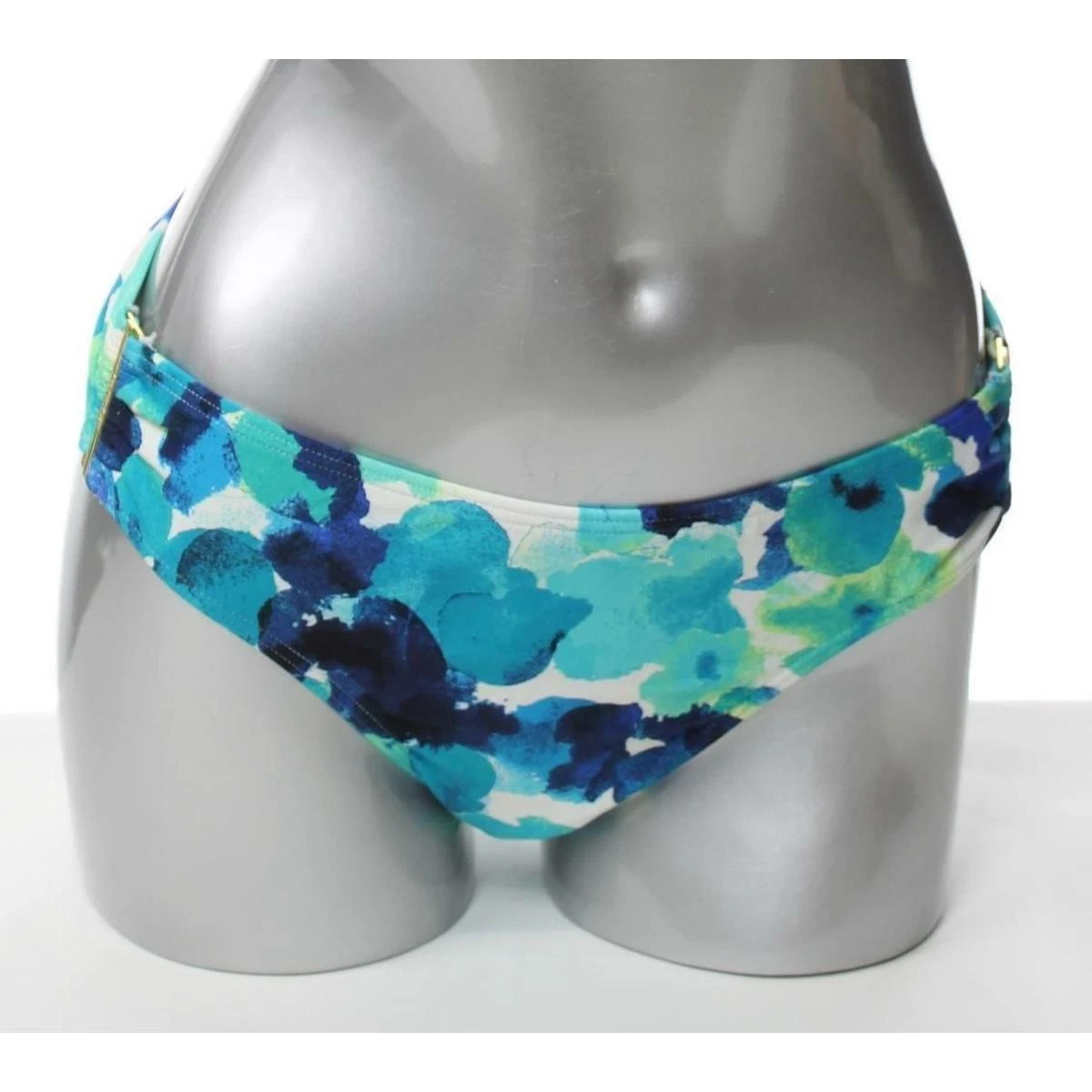 Blue Floral Swim Bottoms - Scoop Bikini Bottoms - High-Cut Swim