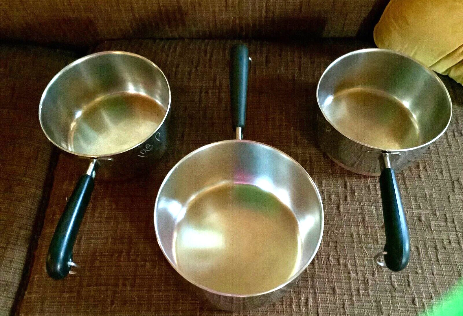 Vtg lot 3 Revere Ware Vintage 1 1/2 1 Qt Sauce Pan pot Copper Bottom