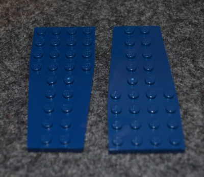 2) 4X9 Dark Blue Tapered Corner / Wing Plate Bricks ~ New Lego