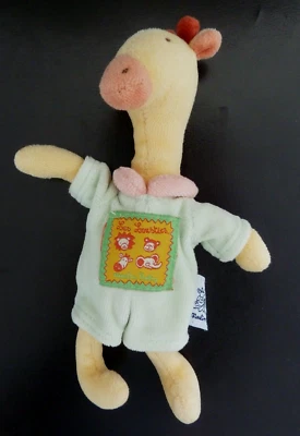A8. DOUDOU PELUCHE MOULIN ROTY GIRAFE JAUNE VERT ROSE LES LOUSTICS GRELOT TBE - Photo 1/2