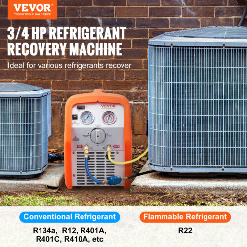 VEVOR Portable 3/4 HP Refrigerant Recovery Machine for Vapor Liquid Refrigerant - Picture 2 of 12