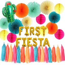 First Fiesta Birthday Decorations/Mexican 1st Birthday Party Decorations Gold...
