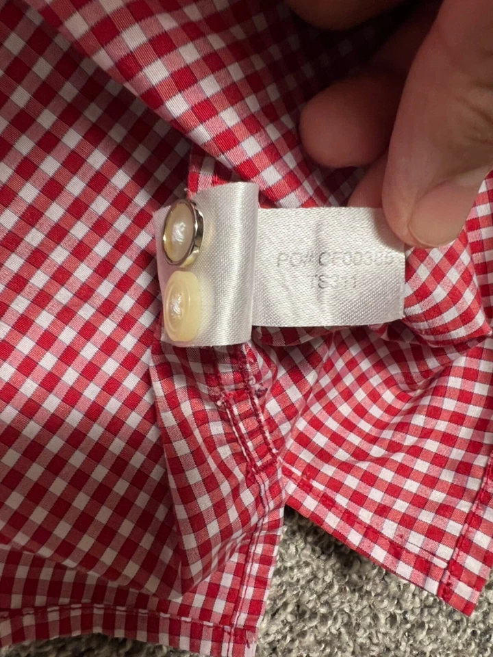 Chick-Fil-A Team Style by Oobe Shirt Mens 5X Red White Button Up Gingham Check - Image 4 of 4