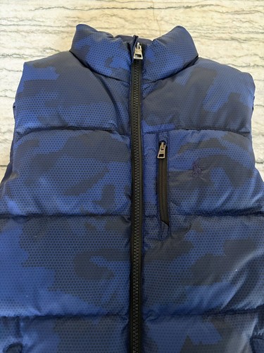 Polo Ralph Lauren Boys Reversible Down Puffer Vest Blue Camo/Navy Size M 10-12 - Picture 2 of 11