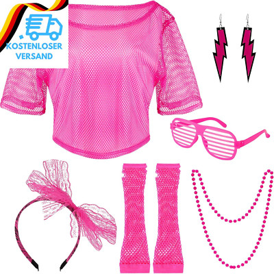Kaisibum 80Er Jahre Outfit Damen Set, 90Er 80Er Jahre Accessoires Jahre Workout