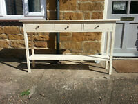 H80 W100 D30cm Bespoke Untreated Console Hall Telephone Table 3 Drawer Chunky H80 W100 D30cm Bespoke Untreated Console Hall Telephone Table 3 Drawer Chunky