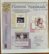 Paper Pizazz 12"x12" FLOWERED HANDMADE PAPERS 18  & 6 VELLUM..Scrapbooking Paper