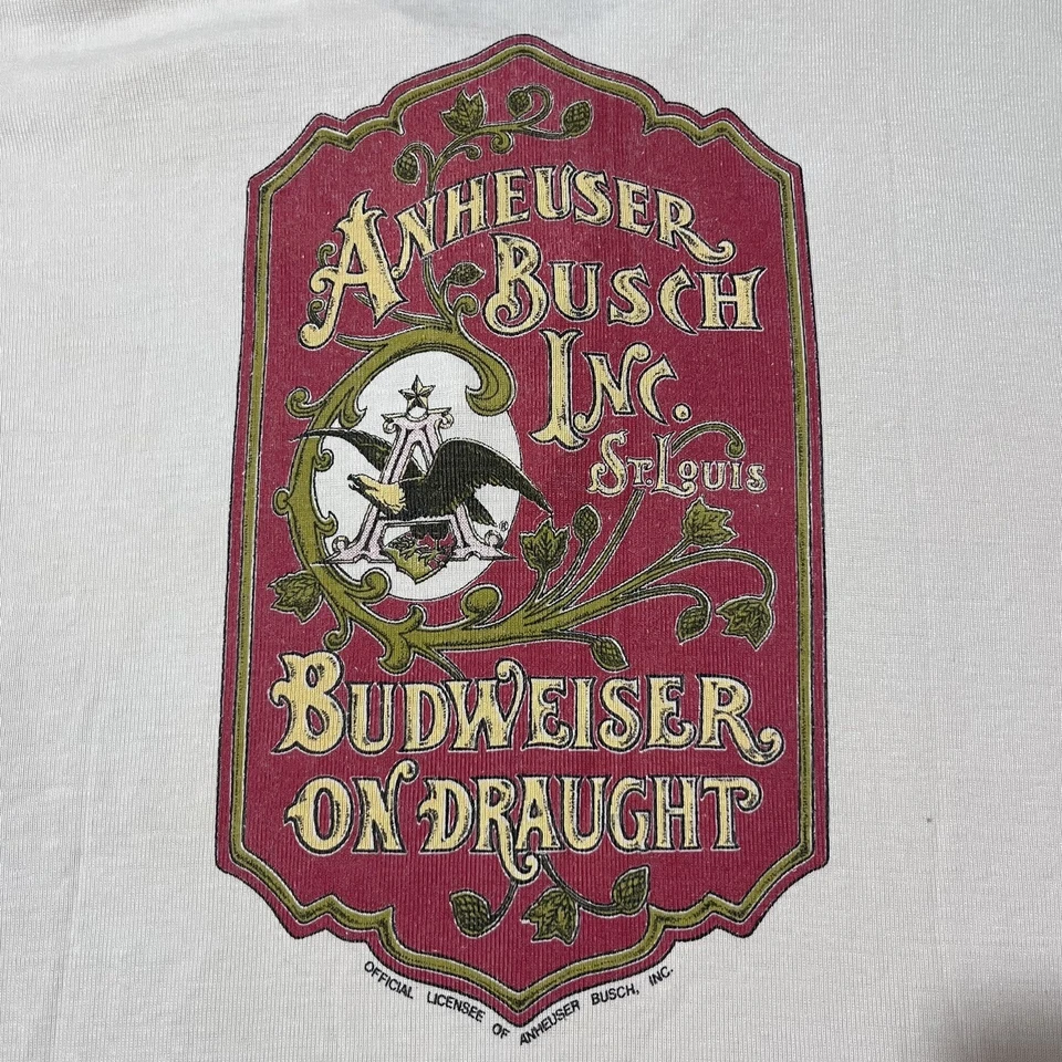 Camisa Budweiser Años 60 Antigua Anheuser Busch Cerveza Publicidad Ranas Foto 2 de 4