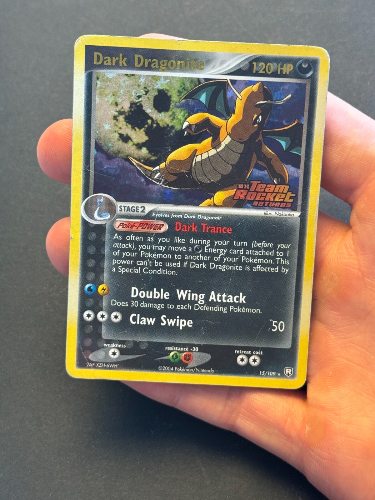 Dark Dragonite 15/109 EX Team Rocket Returns Pokemon Card Reverse Holo Rare DMG