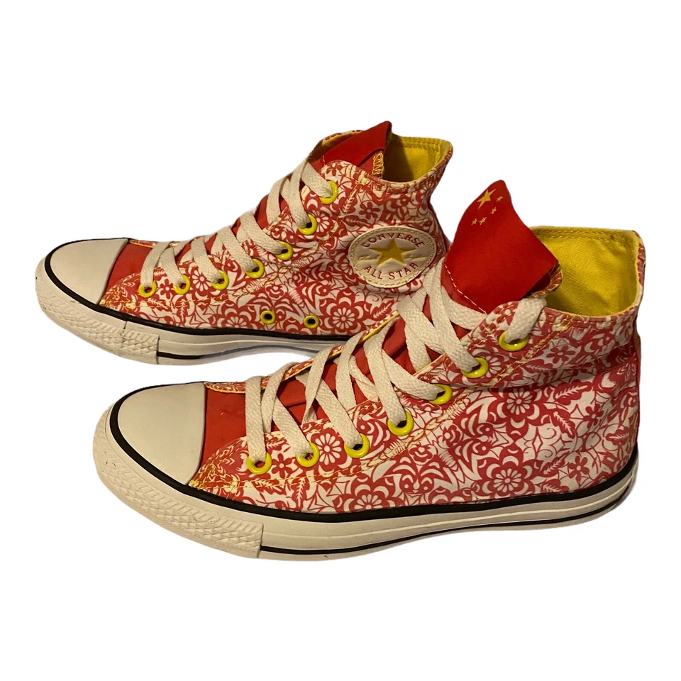 Converse All Star Unisex Red Floral Scarlet Flame 135849C Sneaker Shoes Sz M6 W8 - Image 3 of 4