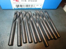 (11) #10 HSS 135° Split Point Black Oxide Finish Heavy Duty Screw Machine Drill
