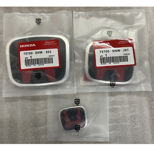 JDM Style Red Steering Wheel Emblem – For Honda Civic 2006-2022 Coupe/Sedan – ABS Chrome