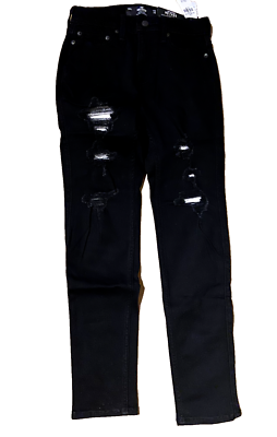 Hollister Black Ripped No Fade Athletic Skinny Jeans (Mens