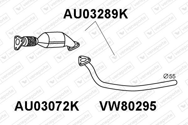 Catalyseur VW Passat B5 et Audi A4 B5 1.9 TDI pour échappement d'origine