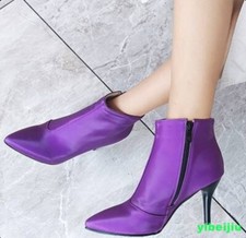 Women's Fashion High Heel Cocktail Dress Pointed Toe Ankle Boots Party Plus Size