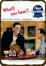 1950 GEORGE MIKAN Lakers &PABST BEER Vintage-Look DECORATIVE REPLICA METAL SIGN 