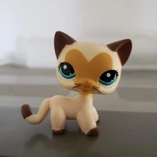Littlest Pet Shop LPS #3573 Rare Tan Brown Heart Face Short Hair Cat Toys