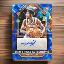 2023-24 Prizm Draft Picks Timmy Allen Blue Ice Prizm Rookie Auto RC #15/75 Texas
