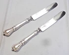 2 OLD COLONIAL STERLING SILVER BLUNT END DINNER KNIVES-CLASSIC/ORNATE 1898 TOWLE