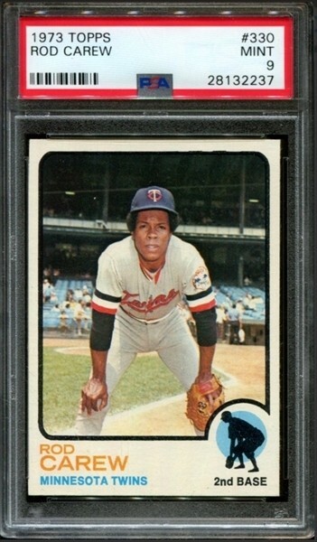 1973 Topps #330 Rod Carew PSA 9   MINT Minnesota Twins HOF 50-50 Centering