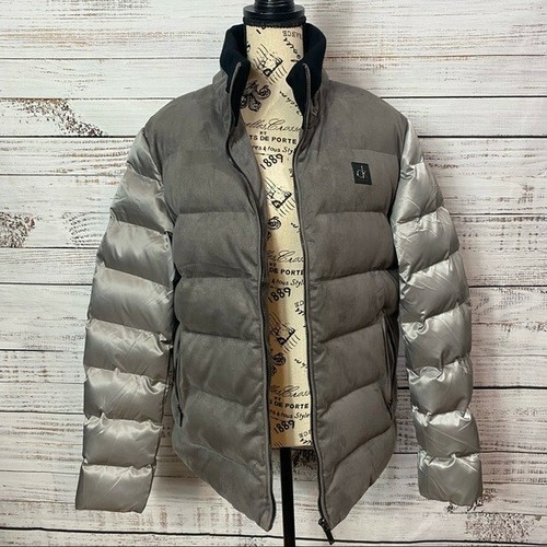 Feather Puffer Zipper Pockets Jacket 