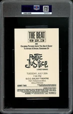 POETIC JUSTICE / 1993 Advance Screening Movie Ticket, Tupac Shakur 2Pac, PSA 4