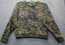 adidas Sweatshirt Youth Medium Multi Crop Camo Print Ribbed Hem  Cuff Big Logo