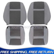 Driver & Passenger Bottom-Top Seat Cover Gray For 06-10 Dodge Ram 1500 2500 3500