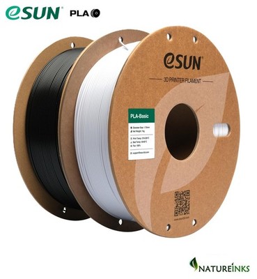 eSUN BLACK + COLD WHITE PLA Basic 3D Drucker 1,75mm Filament 2 kg ( 1 kg x 2 )