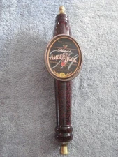MICHELOB "AMBER BOCK" 2-SIDED LABEL WOODEN BEER TAP HANDLE (13")
