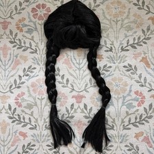 girls WEDNESDAY HALLOWEEN COSTUME WIG BLACK BRAIDS ONE SIZE FITS MOST