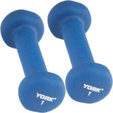 York Barbell Neoprene Coated Fitbell Dumbbell (1LB to 10LB Pack of 1, 2, 4) | Du