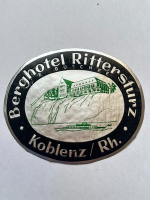 #ad #ad Vintage HOTEL RITTERSTURTZ Decal Koblenz Germany 3 1 2 3 1 2 $7.49