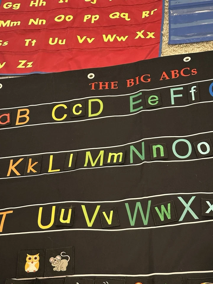 Lot Of 3 Classroom Pocket Charts Homeschool Bundle Alphabet Pieces FAO Schwartz - Image 2 of 4