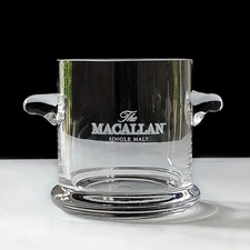 Macallan Single Malt Highland Scotch Whisky Glass Ice Bucket 4.25” H