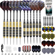 Professional Steel Tip Metal Darts Set 20g/24g with Accessories & Carry Case