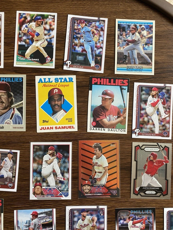 Lote de 50 cartões de beisebol Philadelphia Phillies Team MLB estrelas em massa novatos - Imagem 3 de 4