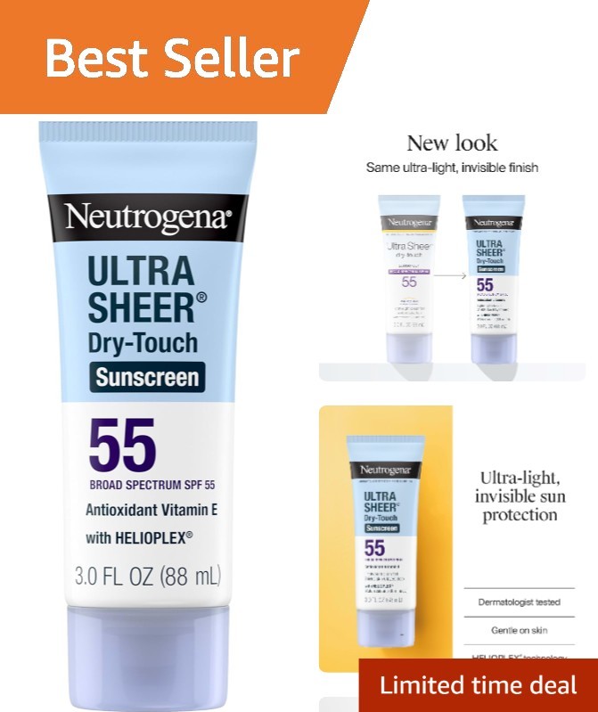 Oxybenzone-Free Dry-Touch Sunscreen SPF 55 - Lightweight & Water Resistant 3 oz
