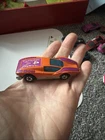 Vintage Mattel 1974 Hot Wheels Blackwall Large Charge Orange W/ Purple #4 Car