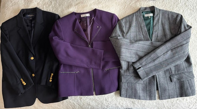 3 Women's Blazer-Brooks Brothers Black/Navy 14P-Kasper Gray 14-TAHARY Purple 14P
