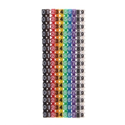 150 Pcs Cable Markers Colourful C-Type Marker Number Tag Label For 2-3mm Wire