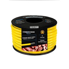 6 AWG Single Conductor Marine Grade Wire Tinned Copper-OFC - 100 feet - Yellow