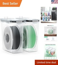 2-Pack Transparent Filament Storage Box with Water-Proof Design for 3D Printing
